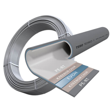 Труба TEBO PE-RT/EVOH (серая)