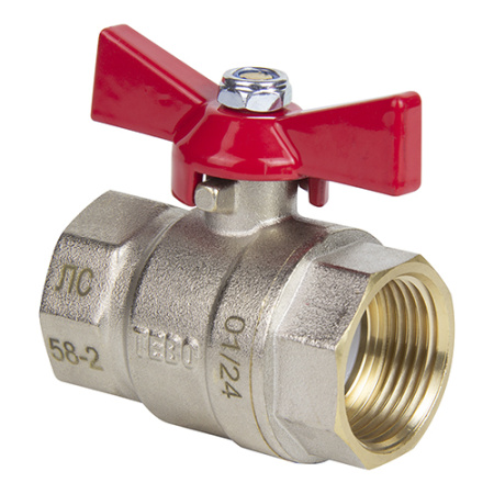 Кран шаровой TEBO ВН полный проход с ручкой-бабочкой