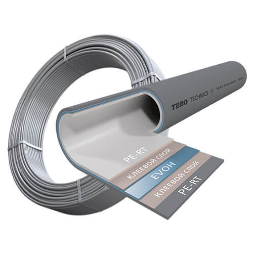 Труба TEBO PE-RT/EVOH (серая)