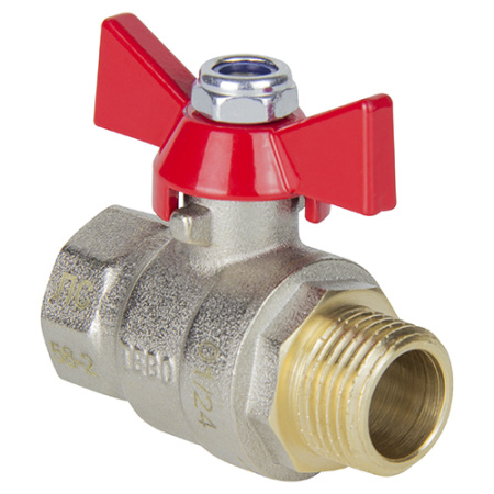 Кран шаровой TEBO ВН/НАР полный проход с ручкой-бабочкой