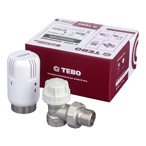 Термоклапан TEBO угловой с термостатической головкой