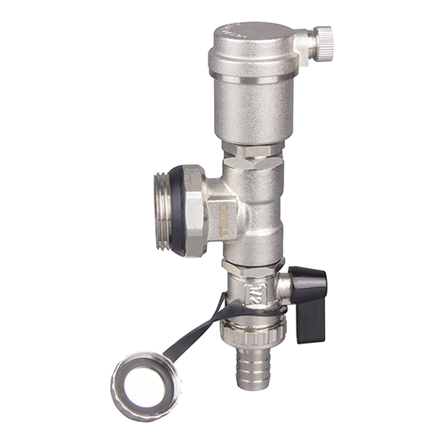 Тройник TEBO с дренажным краном и воздухоотводчиком