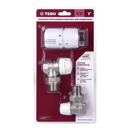 Термокомплект TEBO №2 (термоклап. угл. с колп. ВН/НР, клап. запорн. угл. ВН/НР, термоголовка)